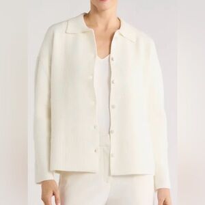 Cyrus Cream textured sweater jacket